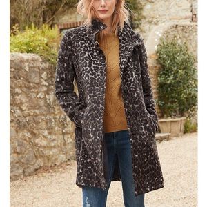 Garnet Hill x Via Spiga Leopard Wool Blend Overcoat